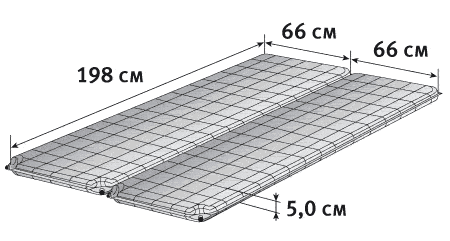 Коврик самонадувающийся 198x132x5 Alpine Double Alexika