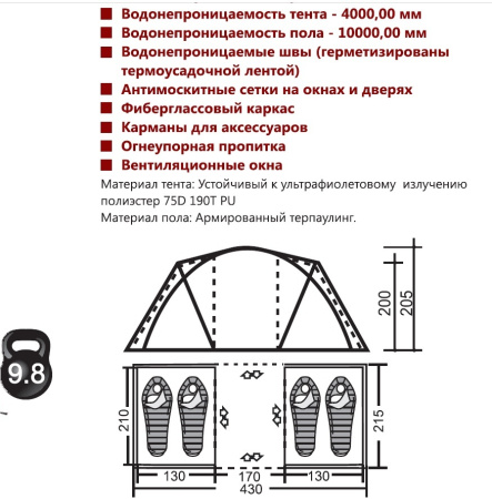 Палатка Sierra 4 NEW Indiana (Индиана)