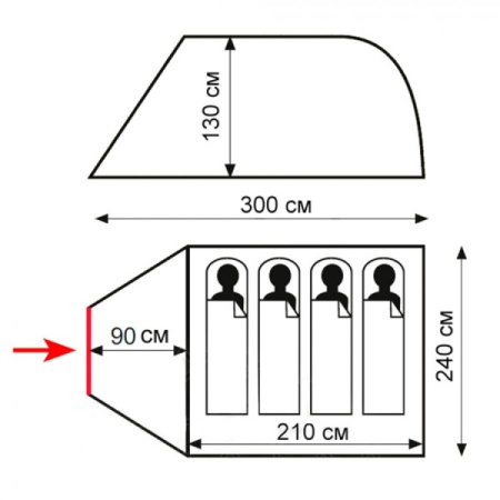 Палатка однослойная Summer 4 Plus V2 Totem (Тотем)