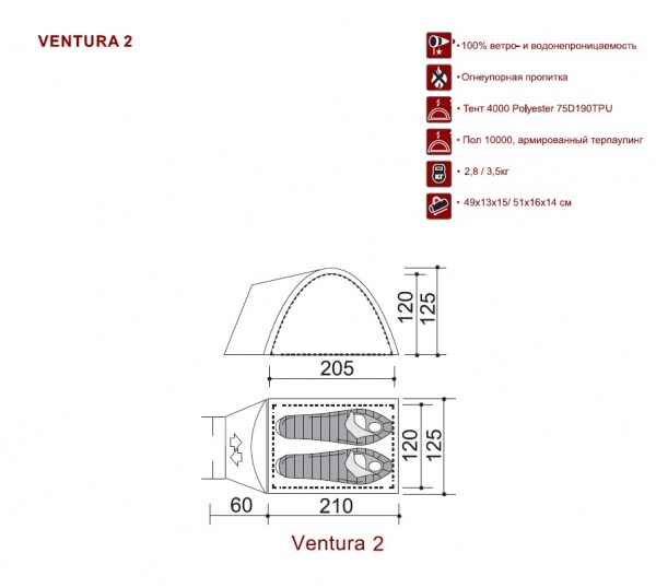 Палатка Ventura 2 Indiana (Индиана)