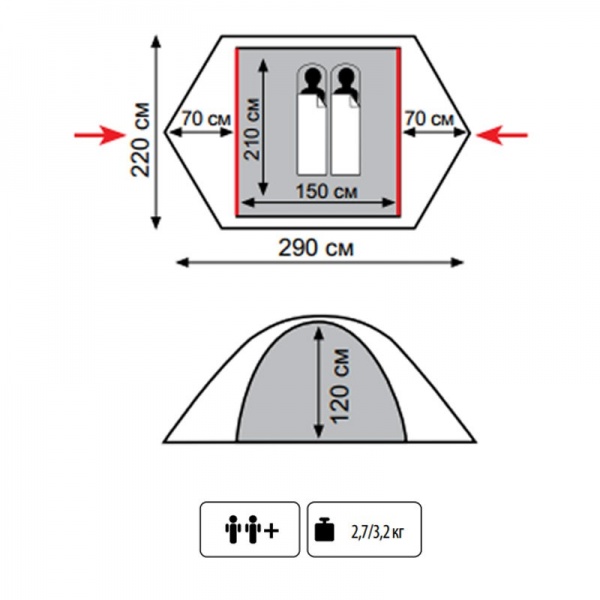 Палатка Tourist 2 Lite Tramp (Трамп)
