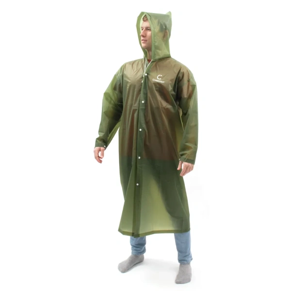 Плащ-дождевик СЛЕДОПЫТ, EVA, 76х130 см., на кнопках, с капюшоном, цв. army green