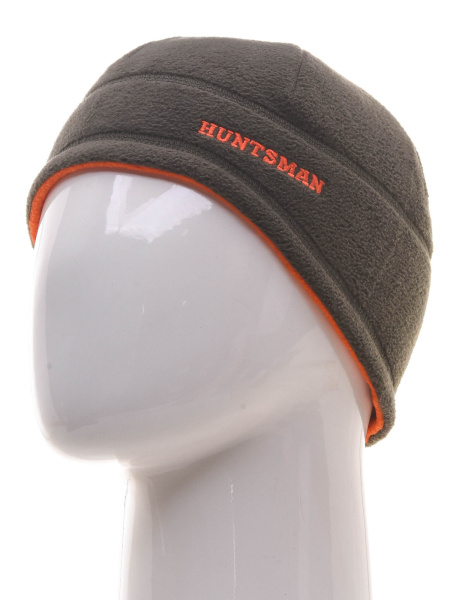 Шапка Huntsman двусторонняя (флис) хаки/оранжевый