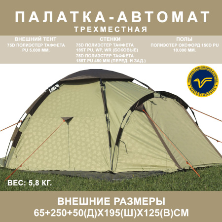 Туристическая палатка автомат Igloo Solar Control, light tan World of Maverick