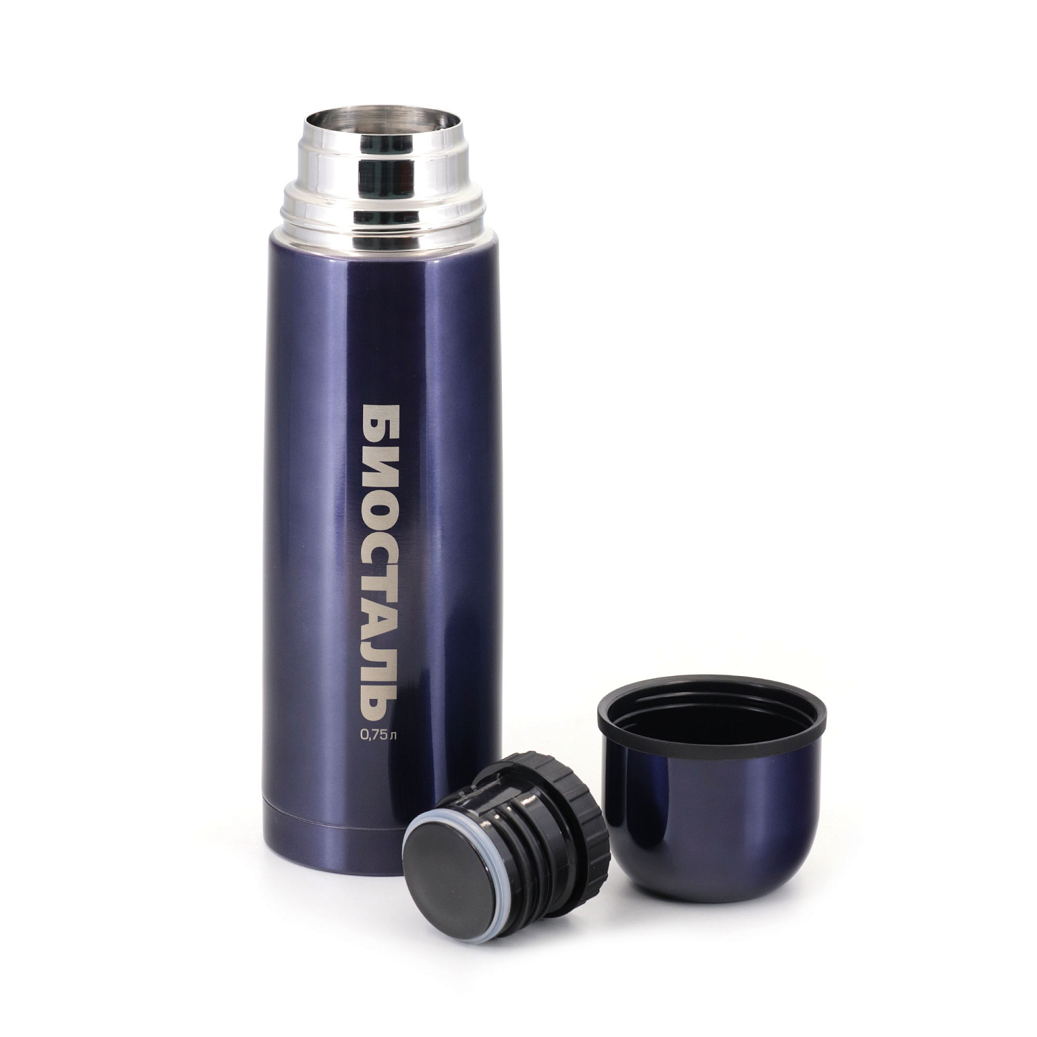 Термос Biostal NB-1000V воронёная сталь, 0,75 л