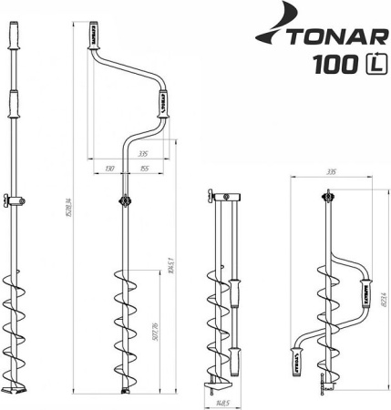 Ледобур ЛР-100Д левое вращение (LK-100LD) Тонар