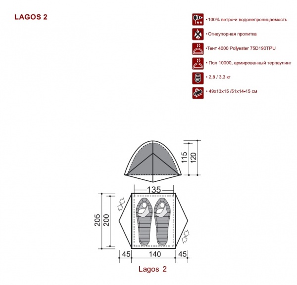 Палатка Lagos 2 Indiana (Индиана)