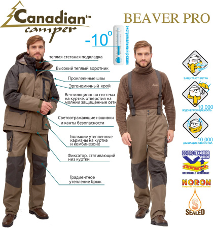 Комплект "BEAVER Pro khaki" (куртка+брюки) Canadian Camper